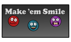 Game poster for Make 'em Smile, a sorting game.